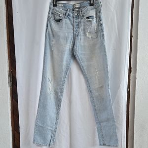 Jack And Jones Men's Light Blue Distressed Jeans Waist 29" x 34"